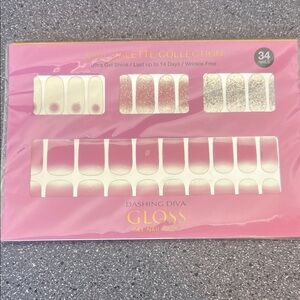 Dashing Diva Gloss Press-On Nails - Pink and Gold Glitter